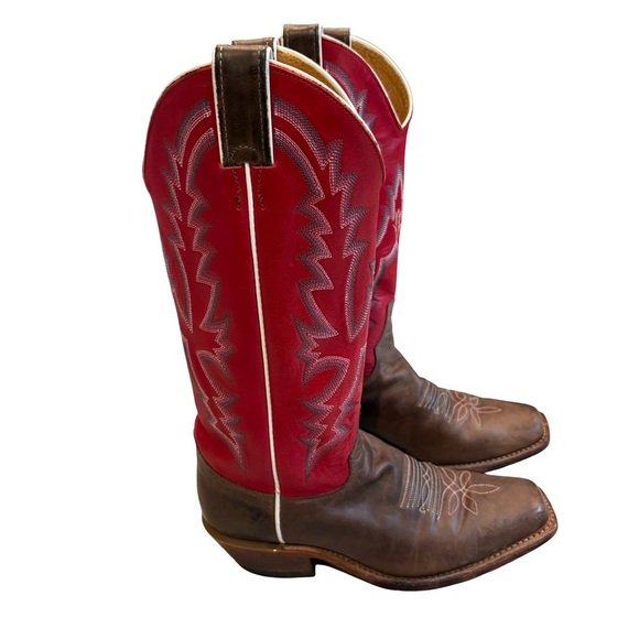 Justin Bent Rail BRL314 Square Toe Western Boots, Sz 6.5 C (also fits Sz 7B) - Picture 4 of 16